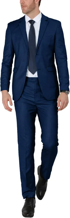 WEEN CHARM Men's Suits Slim Fit 2 Piece Two Button Blazer Wedding Prom Tuxedo Single Breasted Jacket Pants Set