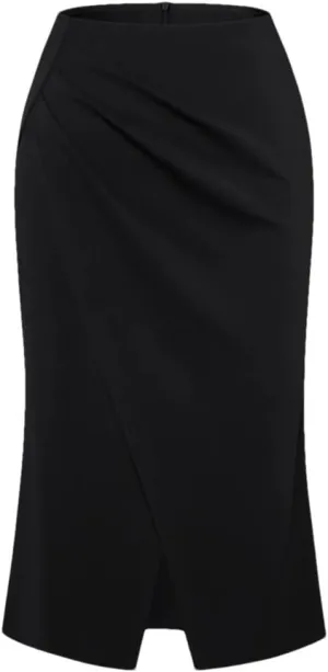 Women Elastic High Waist Length Bodycon Skirts Womens Solid Color Casual Skirt Midi Slim Fit Skirt