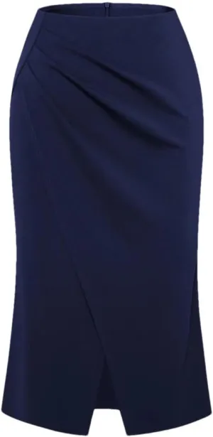 Women Elastic High Waist Length Bodycon Skirts Womens Solid Color Casual Skirt Midi Slim Fit Skirt