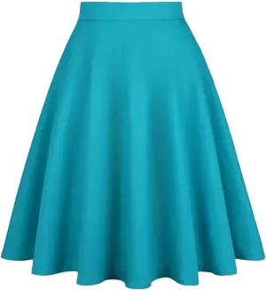 Women Pleated Skirt High Waist Retro Midi Solid Color Slim fit Casual Skirts