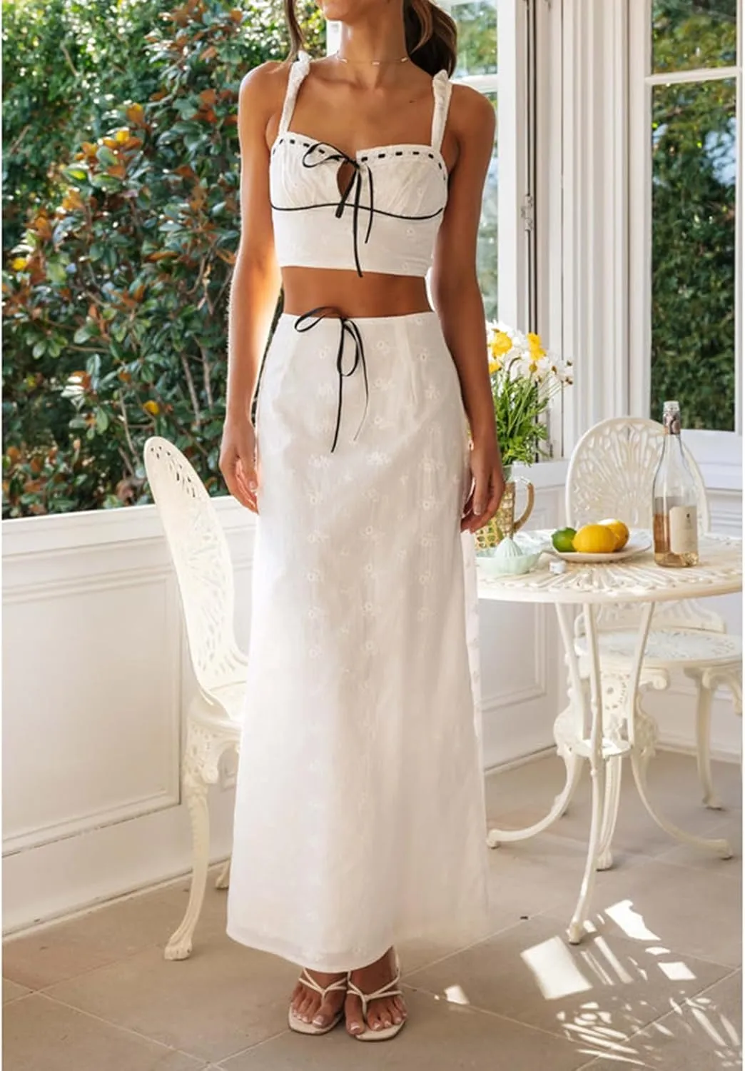 Women Y2k 2 Piece Maxi Skirt Set Floral Crop Top Bodycon Long Skirt Going Out Streetwear Outfits