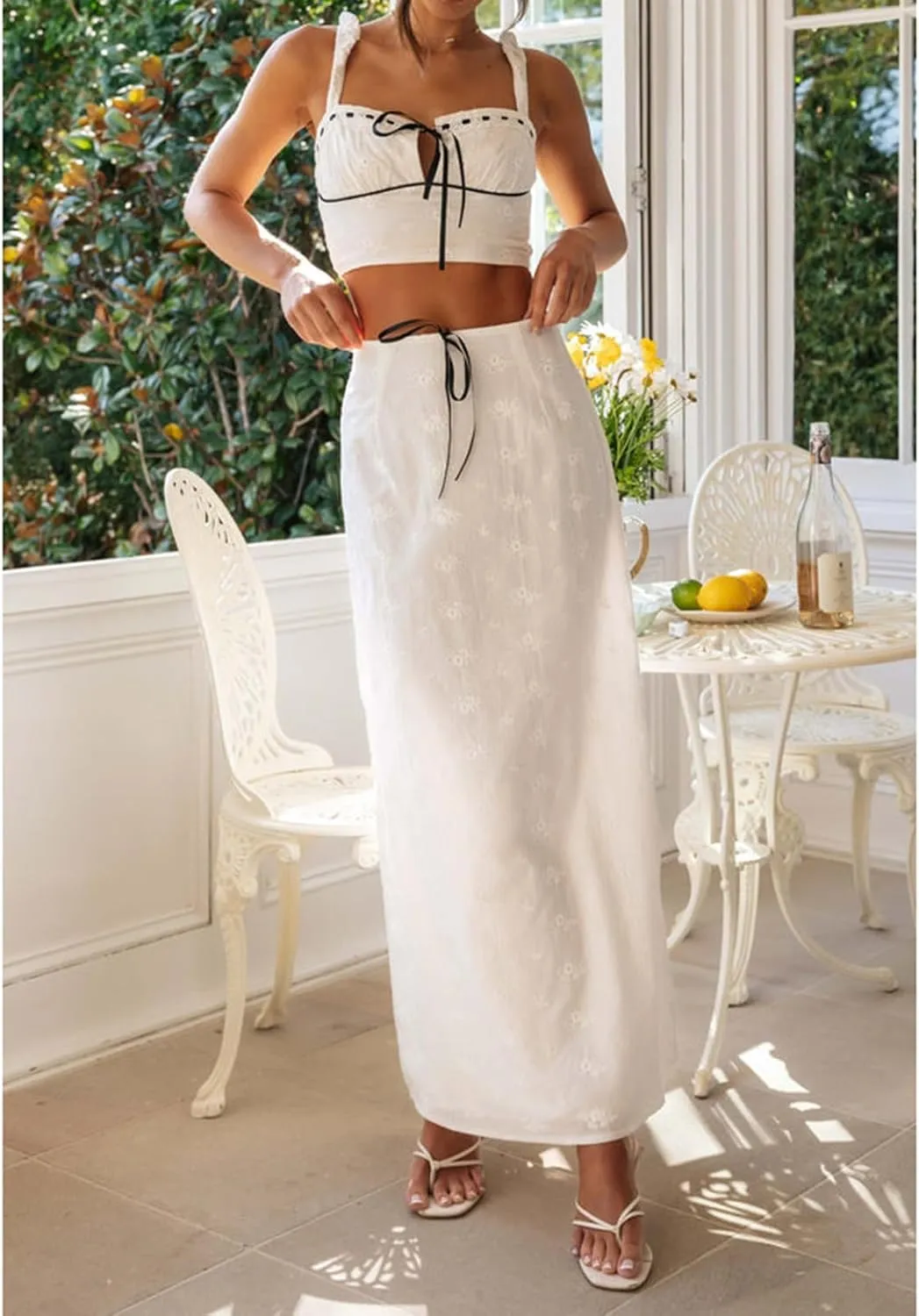 Women Y2k 2 Piece Maxi Skirt Set Floral Crop Top Bodycon Long Skirt Going Out Streetwear Outfits