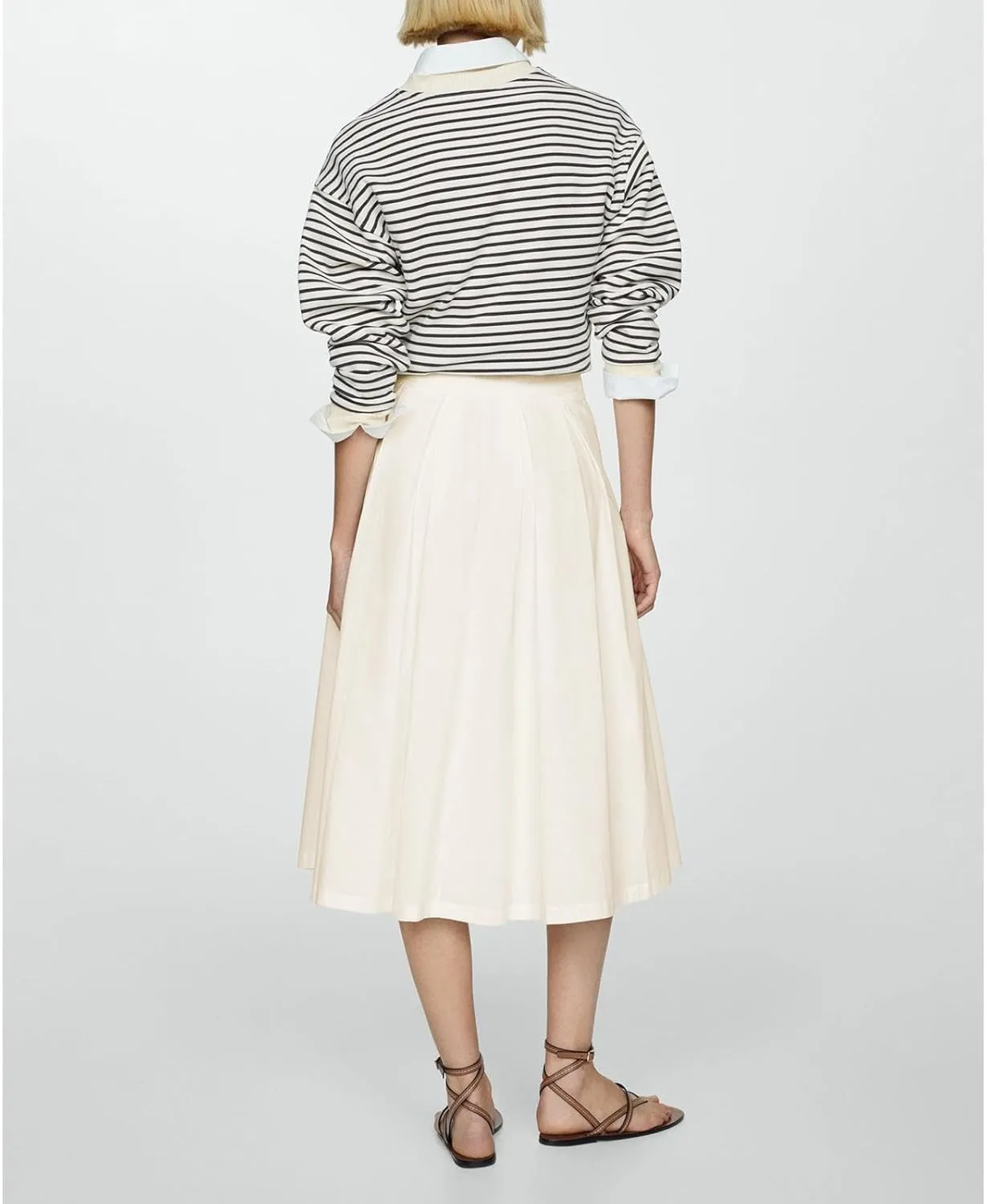 Women's A-Line Pleated High Waist Maxi Skirt Flowy Swing Elegant Dressy Casual Work Long Skirts