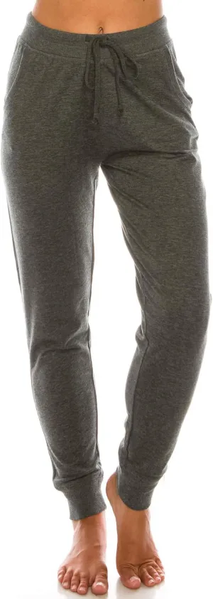 Womens Cotton Blend Jogger Sweatpants with Pockets Lounge Wear Tapered Active Yoga Casual Travel Pants