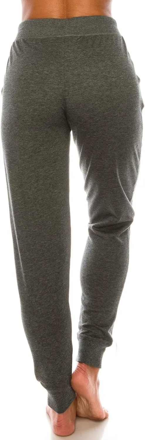Womens Cotton Blend Jogger Sweatpants with Pockets Lounge Wear Tapered Active Yoga Casual Travel Pants