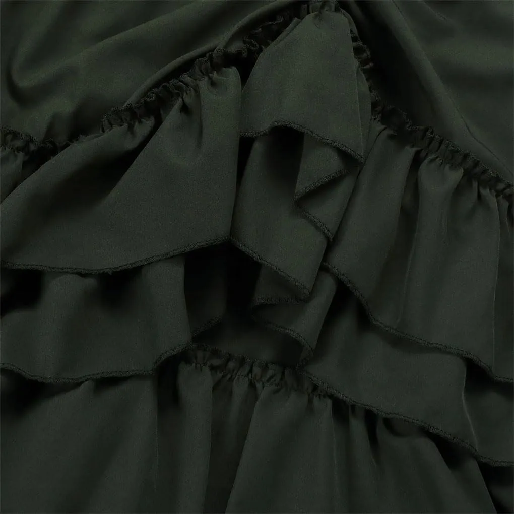 Women's High Waist A-Line Skirt Multilayer Pleated Party Long Skirt Women Casual Midi Skirt