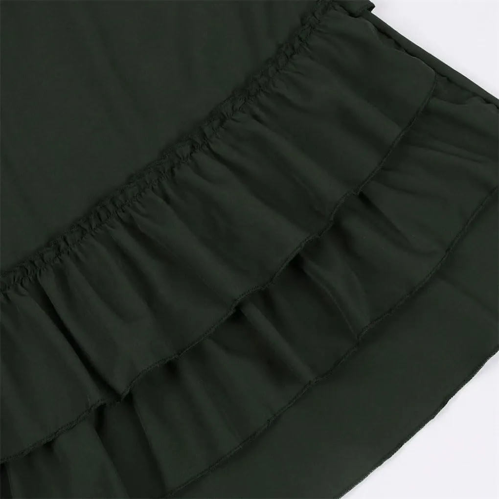 Women's High Waist A-Line Skirt Multilayer Pleated Party Long Skirt Women Casual Midi Skirt