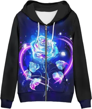 Women's Long Sleeve Hoodie with Smooth Zipper Casual Sweatshirt Y2K Hooded Cardigan Size XS-5XL