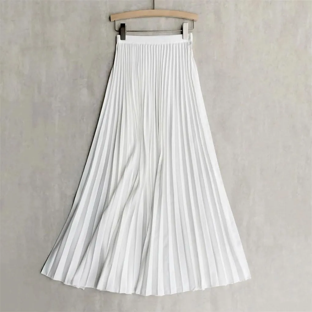 Womens Pleated Skirt, High Waist Women Long Skirt, Female Women Midi Skirt.