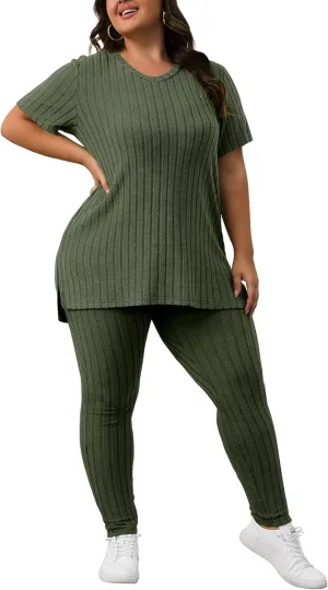 Women's Plus Size Two Piece Outfits Sweatsuits Sets Long Sleeve Hoodies Tracksuit Lounge Sets