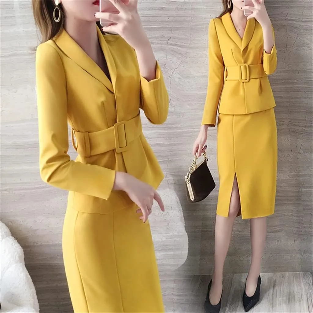 Women's Professional Suit Skirt Women's Fashion Two-Piece Skirt Autumn and Winter