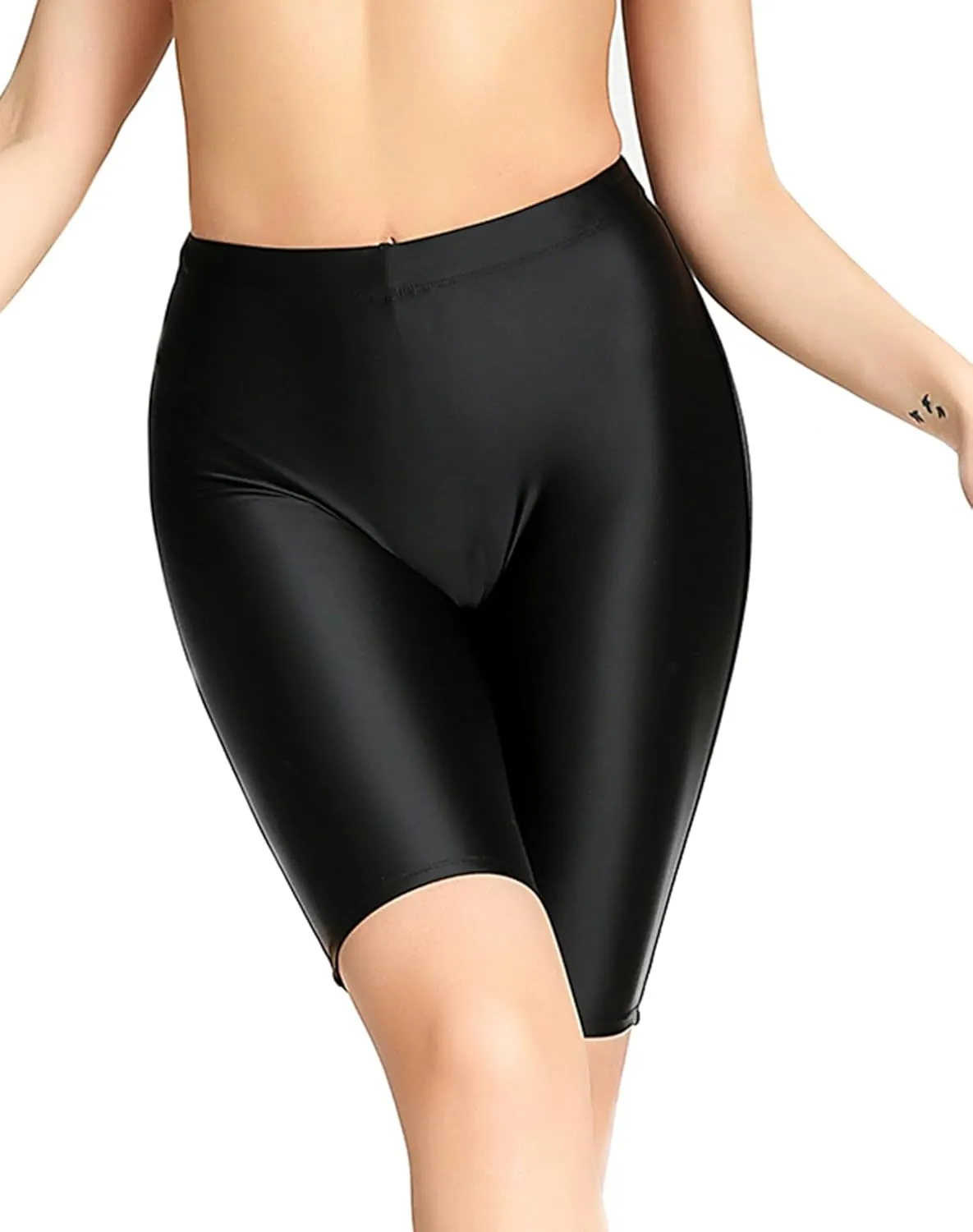 Women's Shiny Yoga Pilates Shorts Outdoor Quick Dry Pants Ultra High Rise Biker Leggings