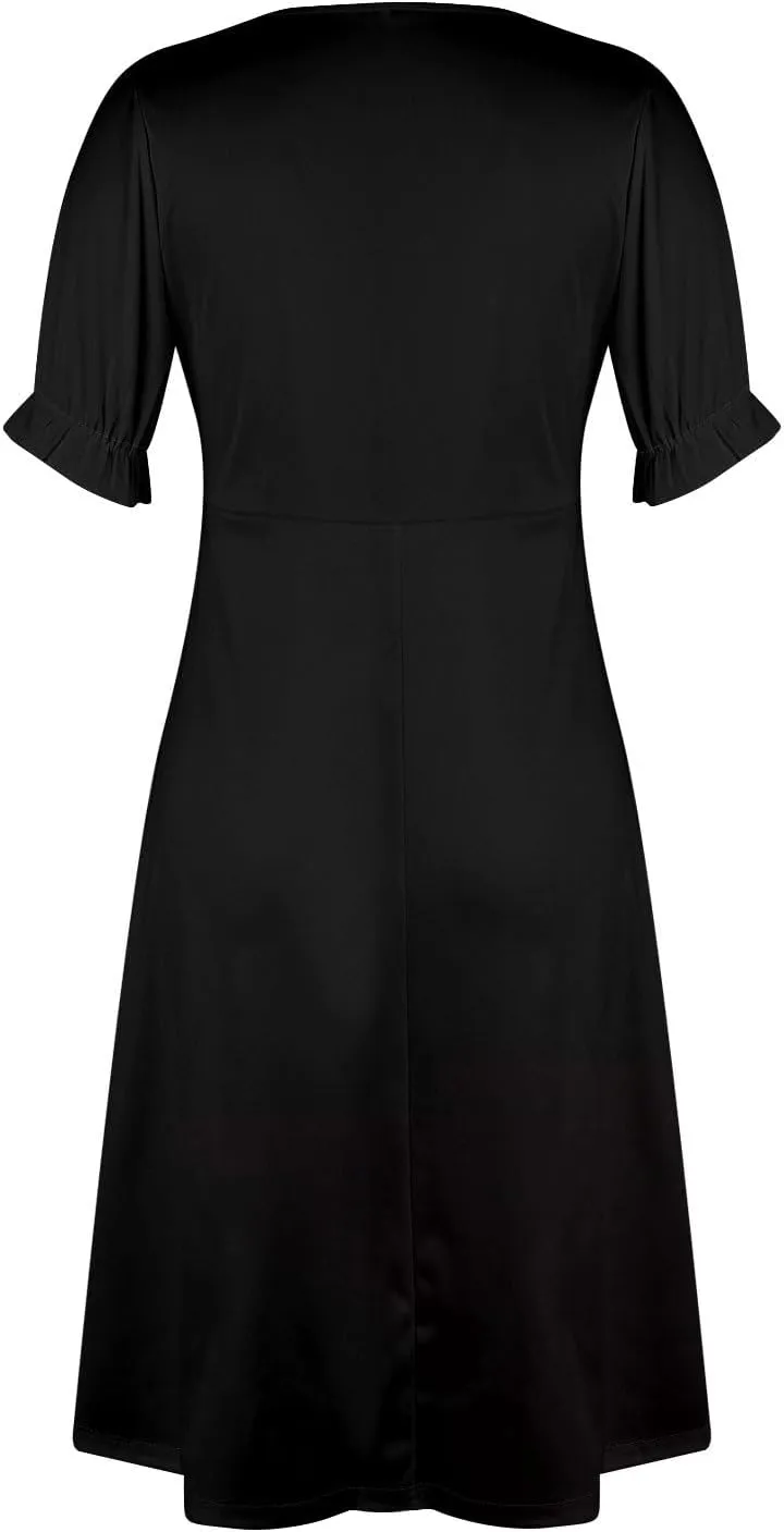 Womens Summer Dresses Midi Dresses for Women Puff Sleeve Loose Flowy Dresses Women Plus Size Summer Cute