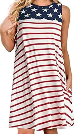 Women's Summer Sleeveless Damask Tunic Top Casual Floral Print T-Shirt Midi Dress with Pocket for Legging