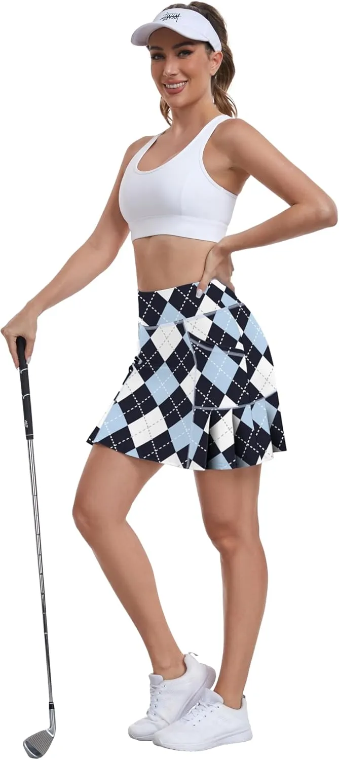 WOWENY Women's Athletic Tennis Skorts Skirts for Women Running Golf Skort with Pockets