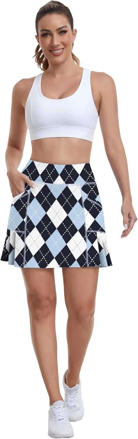 WOWENY Women's Athletic Tennis Skorts Skirts for Women Running Golf Skort with Pockets