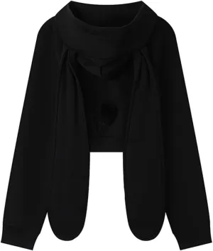 YEMOCILE Womens Kawaii Bunny Ear Oversized Hoodie Zip Up Long Sleeve Rabbit Hooded Sweatshirt