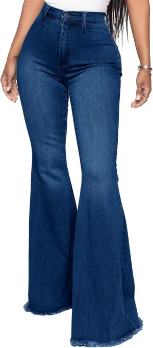 YouSexy Women's Flare Bell Bottom Jeans Destroyed Flare Denim Pants 70s Outfits for Women