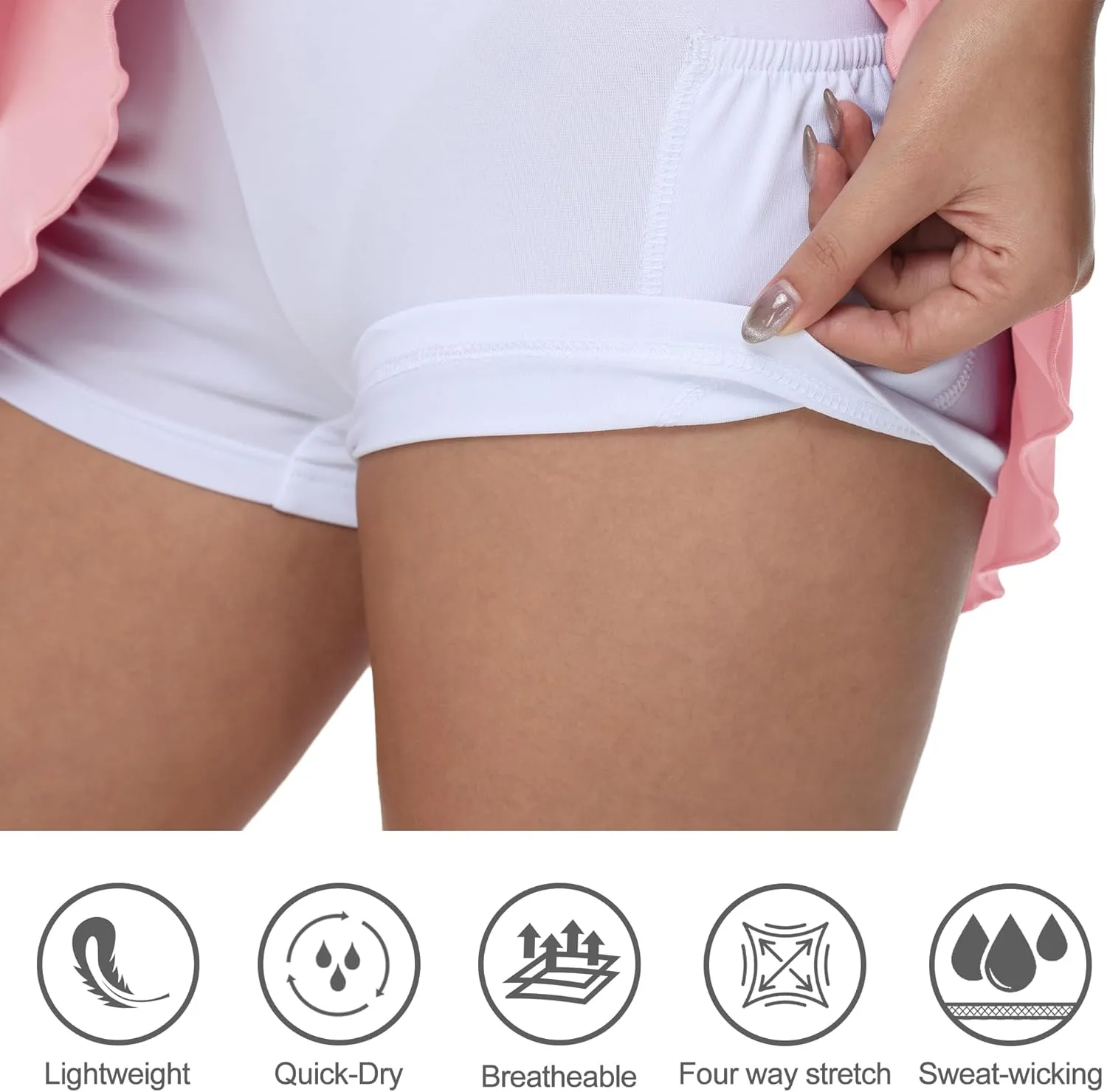 YuKaiChen Women's High Waist Athletic Tennis Golf Skirts Layered Ruffle Pleated Sports Casual with Pockets