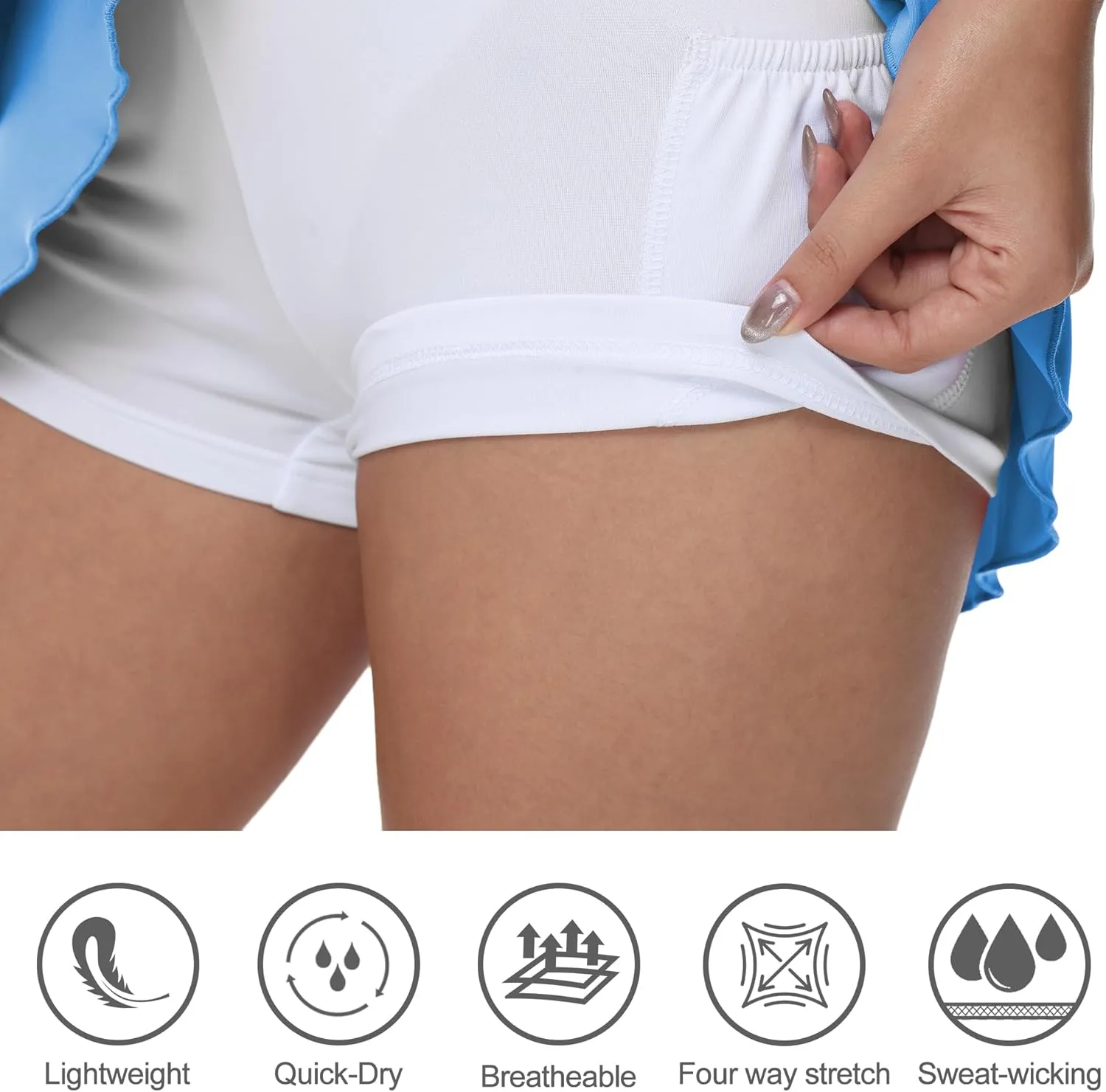 YuKaiChen Women's High Waist Athletic Tennis Golf Skirts Layered Ruffle Pleated Sports Casual with Pockets
