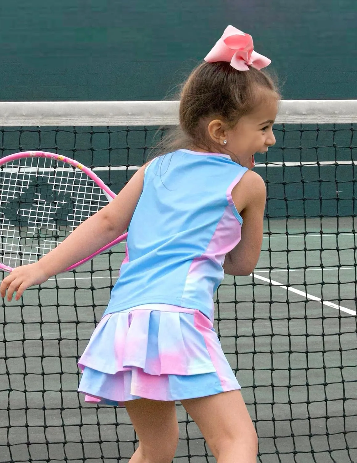 Zaclotre Girls Tennis Golf Dress Outfit Sleeveless Tank Top and Skorts Sets Sport Skirt with Shorts