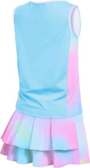 Zaclotre Girls Tennis Golf Dress Outfit Sleeveless Tank Top and Skorts Sets Sport Skirt with Shorts