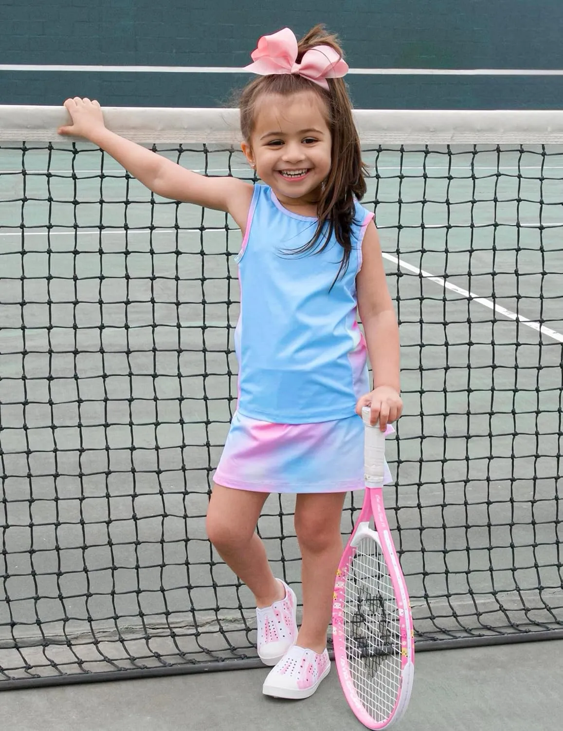 Zaclotre Girls Tennis Golf Dress Outfit Sleeveless Tank Top and Skorts Sets Sport Skirt with Shorts