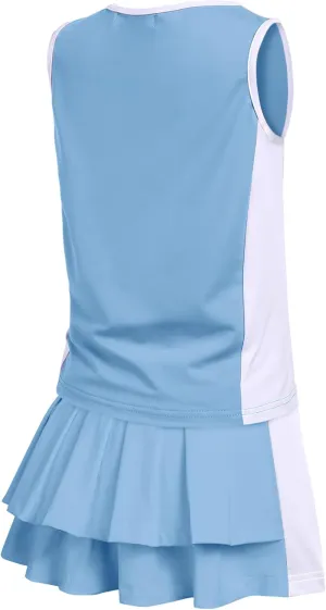 Zaclotre Girls Tennis Golf Dress Outfit Sleeveless Tank Top and Skorts Sets Sport Skirt with Shorts