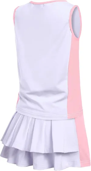 Zaclotre Girls Tennis Golf Dress Outfit Sleeveless Tank Top and Skorts Sets Sport Skirt with Shorts