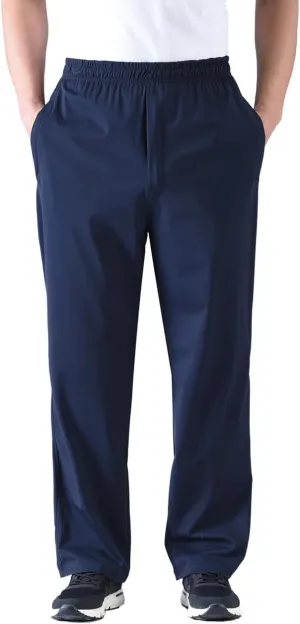 Zoulee Men's Elastic Waist Zipper Fly Hiking Pants Quick-Dry Lightweight Outdoor Sweatpants