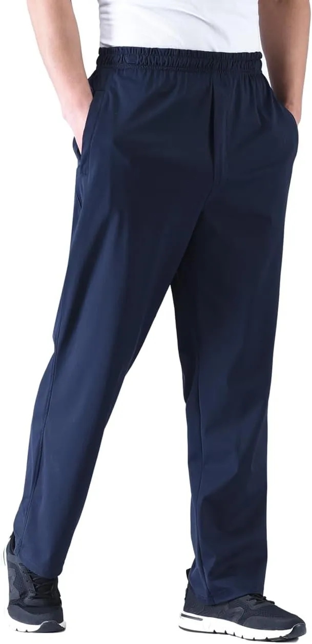 Zoulee Men's Elastic Waist Zipper Fly Hiking Pants Quick-Dry Lightweight Outdoor Sweatpants