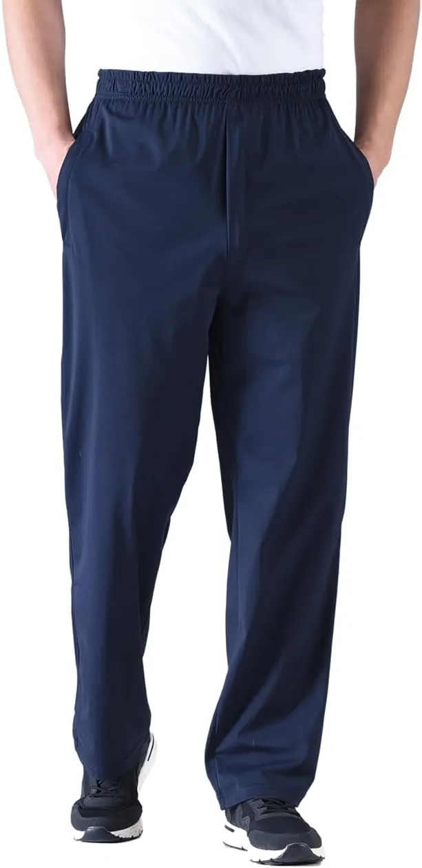 Zoulee Men's Elastic Waist Zipper Fly Hiking Pants Quick-Dry Lightweight Outdoor Sweatpants